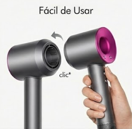 Secador Iónico Profesional + Set de 5 Accesorios de Regalo