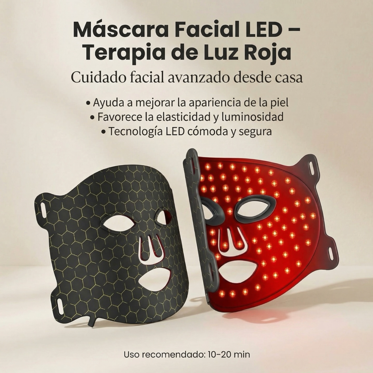 Máscara Facial LED Pro + Mando de Control GRATIS