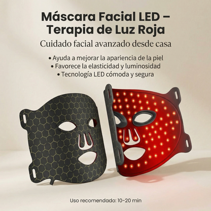 Máscara Facial LED Pro + Mando de Control GRATIS