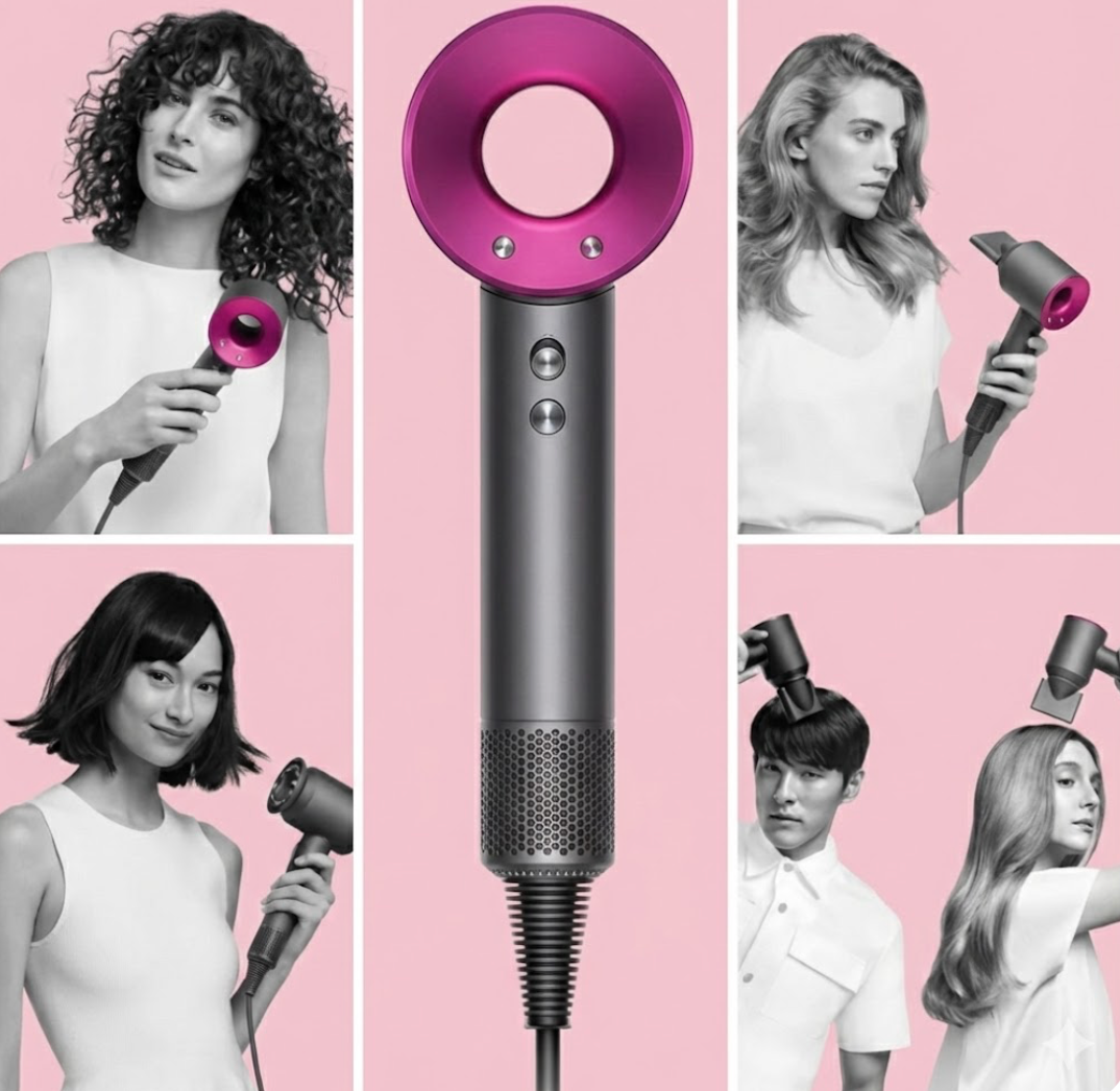 Secador Iónico Profesional + Set de 5 Accesorios de Regalo