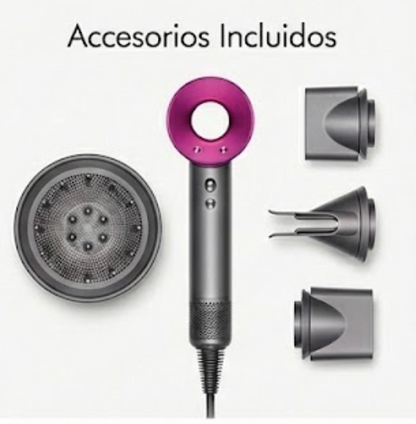 Secador Iónico Profesional + Set de 5 Accesorios de Regalo